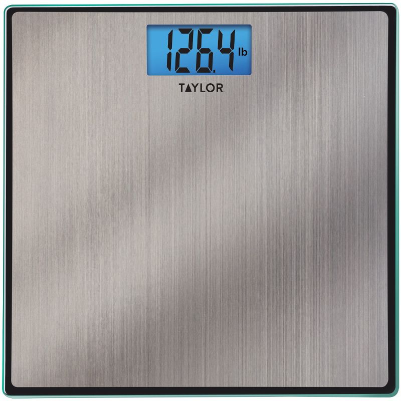 Taylor® Precision Products Easy-to-Read 400-lb Capacity Stainless Steel Bathroom Scale, 1 of 5