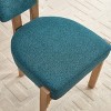 Lyngins Modern Dining Chairs with Curved Backrest,Upholstered Kitchen Chairs Set of 2 with Wood Legs,Wood Chairs for Kitchen,Dining Room - 4 of 4