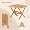 Costway Acacia Wood Folding Table 36” Patio Dining Table with Slatted Tabletop - 3 of 4