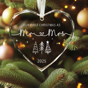 First Christmas Married Ornament 2025 - Mr and Mrs Gifts, Wedding Gifts - Wedding Gift for Couples 2025, Newlyweds, Bride - 1 of 4