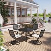 Mondawe 5-Piece Patio Dining Set,Umbrella Hole Square Table & 360 Degree Swivel Cushion Chairs Outdoor Set - 3 of 4