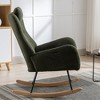 Modern Nursery Rocking Chair Soft Upholstered Teddy Rocker Accent Armchair With Pocket High Backrest - 4 of 4