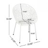 Set of 2 Outdoor Dining Chairs, Plastic Frame Patio Chairs with Diamond Cutout Design for Garden or Balcony-Maison Boucle - 4 of 4