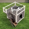 phiestina 2-Story Wooden Feral Cat House, Grey & White, with Stairs & Balcony for Indoor/Outdoor Use - 4 of 4