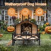 Outdoor Dog House, Wooden Cabin House Style Wooden Dog Kennel with Porch For Medium/Small Dogs - 3 of 4