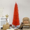 HOMCOM 7 FT Artificial Pencil Christmas Tree, Slim Xmas Tree with 499 Realistic Branch Tips and Plastic Stand, Red - 2 of 4