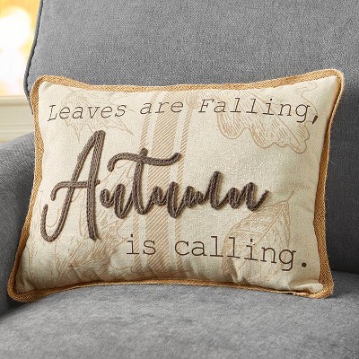 Lakeside Leaves Are Falling Autumn Is Calling Decorative Accent Throw Pillow