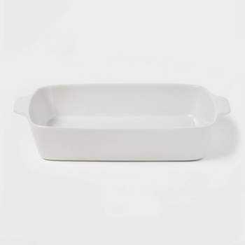 3qt Rectangular Stoneware Baking Dish White - Threshold™