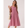 INSPIRE CHIC Women's Summer Plaid Sleeveless Square Neck Babydoll Casual with Pockets Midi Dress - 3 of 4