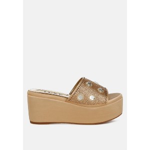 Meta charts Diamante & Rhinestone Flatform Sandals - 1 of 4