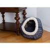 Armarkat Cuddle Cave Cat Bed C44 For Cats & Puppy Dogs, Blue Checkered  - image 3 of 4