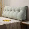 Bekrvio Wedge Headboard Pillow for Bed, Faux Linen Reading Backrest Cushion with Removable Cover & Pocket, Large Triangular Bed Rest - 4 of 4