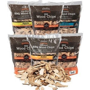 Camerons All Natural Wood Chips for Smoker, 6 Pack - Apple, Bourbon Oak, Cherry, Hickory, Mesquite, Pecan- 260 Cu In Bag, Approx 2lbs ea - Kiln Dried - 1 of 4