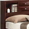 91" Eastern King Bed Ireland Bed Espresso - Acme Furniture: Linen Upholstery, Wood Frame, Storage Headboard - 3 of 4