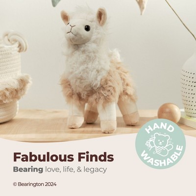Bearington 12" White and Brown Plush Llama Stuffed Animal