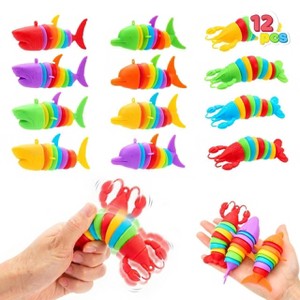 Joyfy 12Pcs Sensory Slug Fidget Toys for Kids, Marine Animals Stress ...