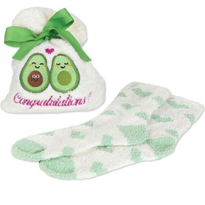 Memoi Congratulations Cozy Socks & Gift Bag Set Ivory One Size - 1 of 1