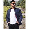 INSPIRE CHIC Men's Winter Solid Color Stand Collar Zipper Quilted Puffer Jacket - 4 of 4