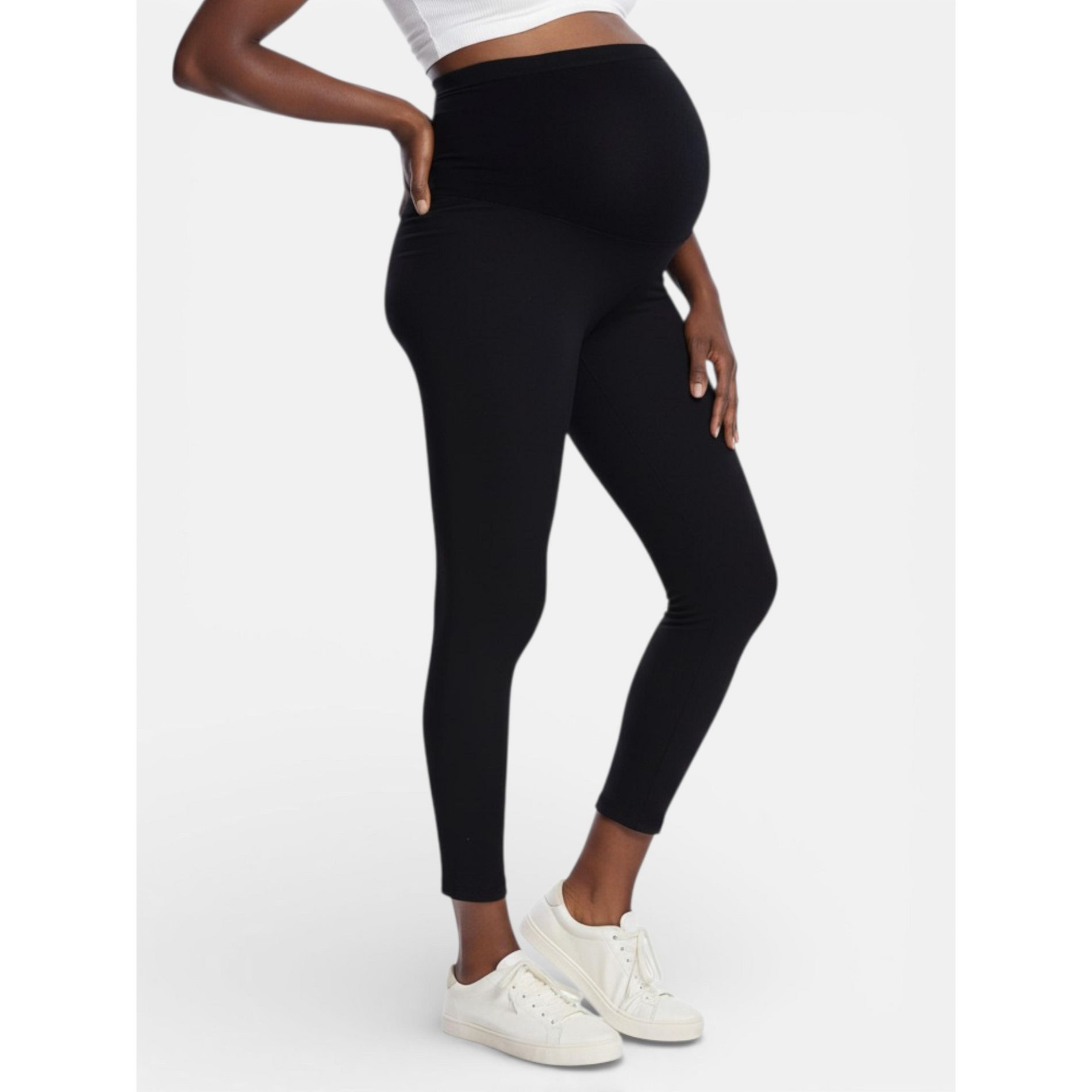 Women's Essential Stretch Secret Fit Over the Belly Maternity Leggings - Black - Size: X Large - Motherhood Maternity