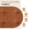 Aoibox Button-Tufted Upholstered Faux Leather Ottoman Bench, Rubberwood Footrest Stool for Entryway, Dining, Living Room, Bedroom, Brown - 4 of 4