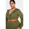 Women's Plus Size Zoe Belted Dress - khaki | CITY CHIC - 3 of 4