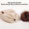 ZUPPAD Winter Hat Scarf Gloves Set for Women, Classic Cable Beanie with Removable Pom Pom Long Scarf Touchscreen Gloves 3 in 1 Set - 2 of 4