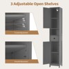 64.5" Bathroom Storage Cabinet with Adjustable Shelves, Door & Drawer for Bathroom, Living Room & Kitchen Organization - 4 of 4