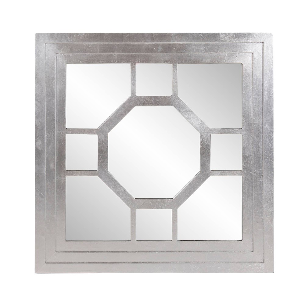 Photos - Wall Mirror Howard Elliott 24"x24" Square Wood Framed Octagonal Windowpane Accent Mirr