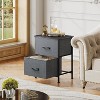 SEVOBAL Nightstand 2 Drawers Bedside Table Removable Bins Sturdy Organizer Furniture for Bedroom Nursery Closet Living Room, Gray, 18"*11.8"*20" - 2 of 4