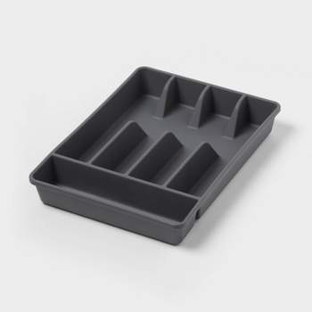 5 Compartment Plastic Plastic Drawer Organizer Gray - Brightroom™