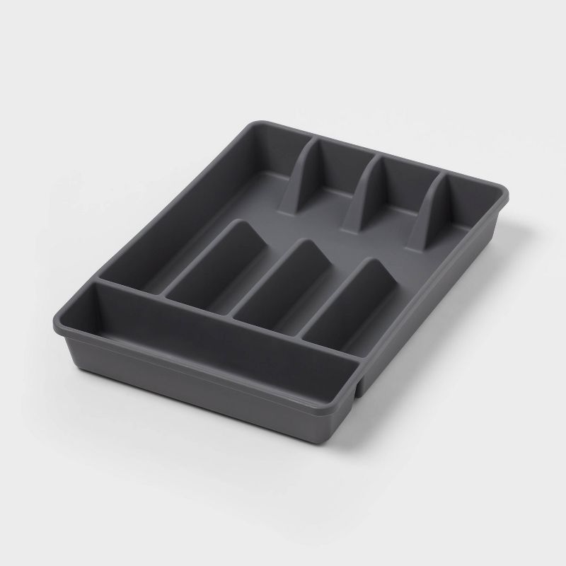 5 Compartment Plastic Plastic Drawer Organizer Gray - Brightroom&#8482;, 1 of 4
