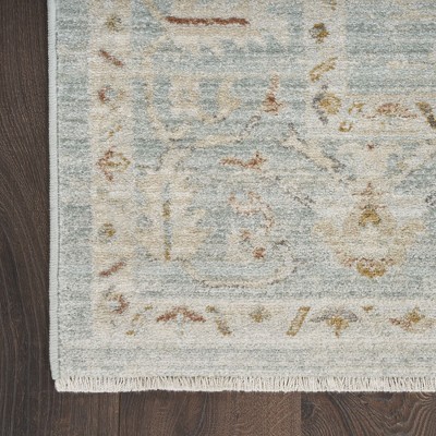 Light Blue Rectangular Synthetic Persian Area Rug 2'6" x 4'6"