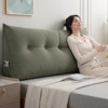 Bekrvio Multiple Sizes Headboard Pillow Wedge Reading Support Backrest Cushion with Pocket & Removable Cover for Bed Sofa Daybed - 2 of 4