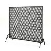 CENGHU Modern Single Panel Iron Fire Screen Wrought Iron Fireplace Safety Screen Decorative Scroll Spark Guard Cover - 2 of 4