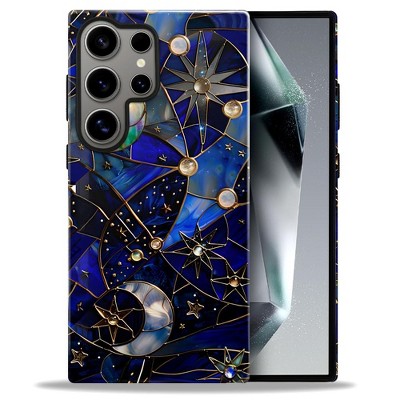 BONGEEK Case Compatible with Samsung Galaxy S25 Ultra,Scratch Resistant Hybrid 2-Layer Hard Shell Bright Phone Case,Celestial Starry Night Moon Stars