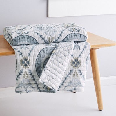 Maeve Neutral Cotton Reversible Quilted Throw