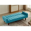 DOMETOUR Solid Color Tufetd Sofa Save Space Convertible Sofa Bed for Living Room - 2 of 4