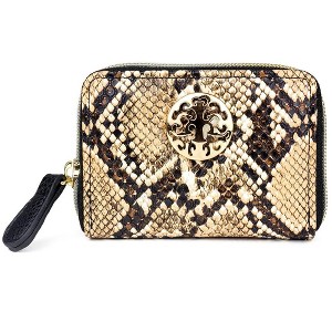 Rebecca & Rifka Snake Animal Print Medallion Zip Accordian Wallet - 1 of 1