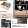NicBex 2 Drawer Rolling Kitchen Island Cart with 3 Open Shelves and Spice Rack,Kitchen Island on Wheels with Storage,Island Table for Kitchen - 4 of 4