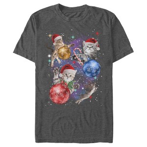 Men's Lost Gods Xmas Cats in Space T-Shirt - 1 of 4