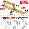 Bamboo Stove Top Magnetic Shelf with Labels Over Oven (Natural, 3 Pack 15", 2-Tier) - 4 of 4