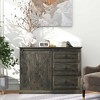 NicBex Sideboard Cabinet Farmhouse Kitchen Buffet Cabinet with 3 Drawers and Sliding Barn Door for Kitchen,Living Room,Dark Gray - 2 of 4