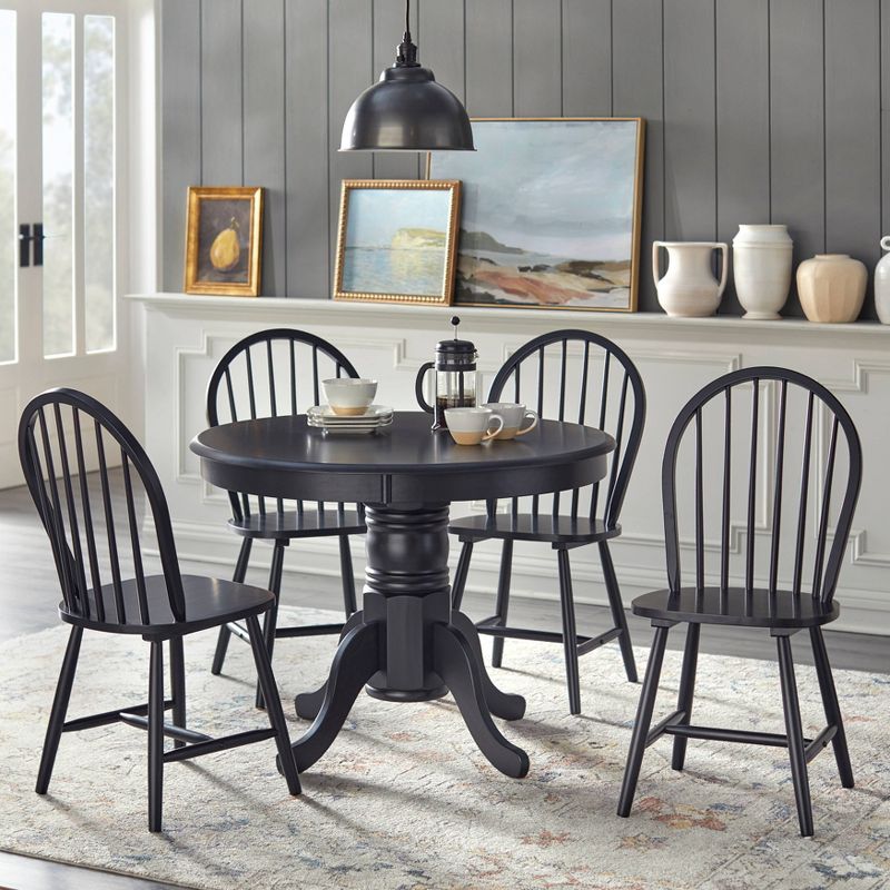 Hawthrone Round Pedestal Dining Table Black - Buylateral, 4 of 8