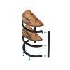 Syemin End Tables Slim Half Moon 2-Tier Semi-Circle End Table, Rustic Side Table with Storage Shelf for Small Spaces, Brown, 19.69"*9.84"*23.62" - 4 of 4