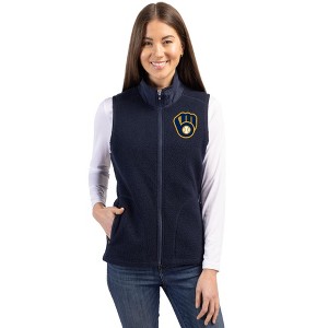 Milwaukee Brewers Cutter & Buck Cascade Eco Fleece Womens Vest - 1 of 1