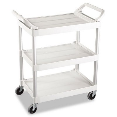 Rubbermaid Commercial FG342488OWHT 200 lbs. Capacity 3-Shelf Service Cart - Off White