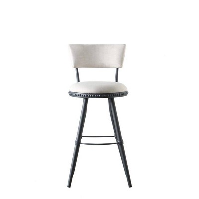 Modern Benton Adjustable Steel Stool with Gray Cushion
