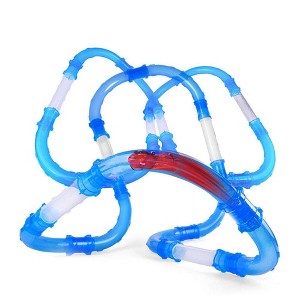 5 Star Super Deals Zoom Speed Car Race Track Tubes - Glow In The Dark Light Up LED Changeable Race Pipes -  Main Complete 28pc Set - 1 of 4