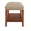 XIYUYEU Storage Bench Shoe Rack Fabric Accent Oak Finish Legs for Bedroom and Entryway - 3 of 4