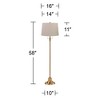 360 Lighting 360 :ighting Dyna 58" Antique Brass Taupe Burlap Shade Floor Lamp - 4 of 4